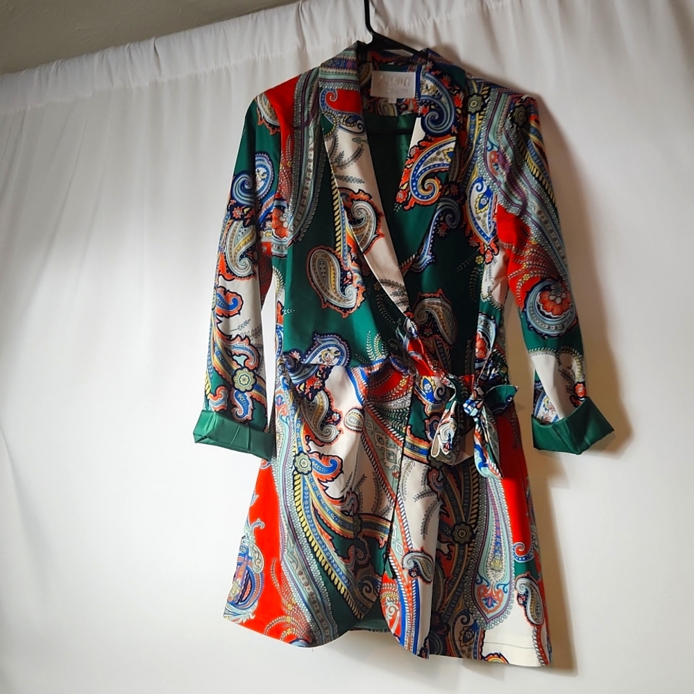 Size L Multicolor Blazer with tie